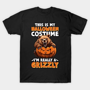 This Is My Halloween Costume, I'm Really A Grizzly - Grizzly Bear Halloween T-Shirt